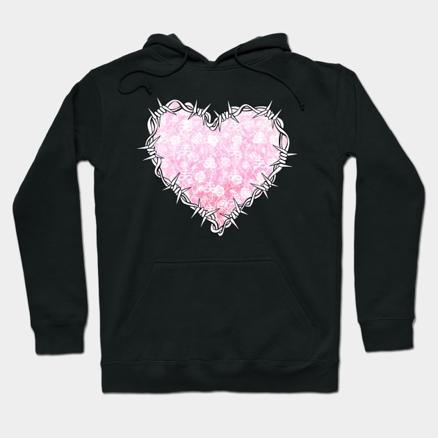 I heart Satan ( blush pink ) Hoodie by ShoppeMorbid